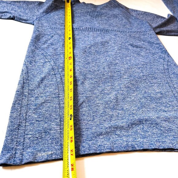 Saucony Dash Seamless Long Sleeve Running Tee Blue Heather Extra Large XL - Picture 8 of 10